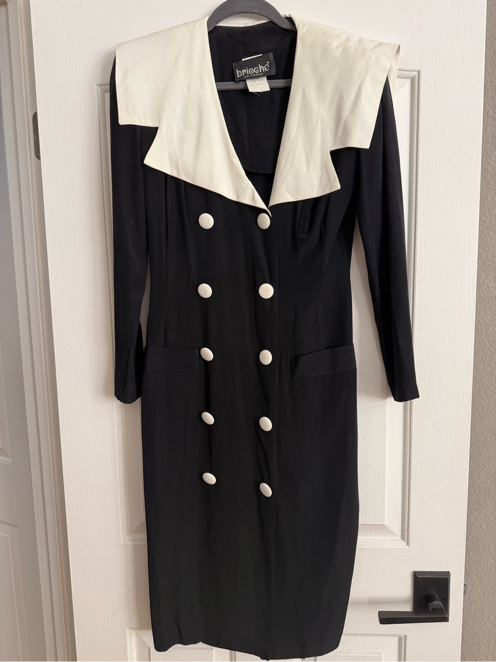 Black Vintage Dress with White Sailor Collar